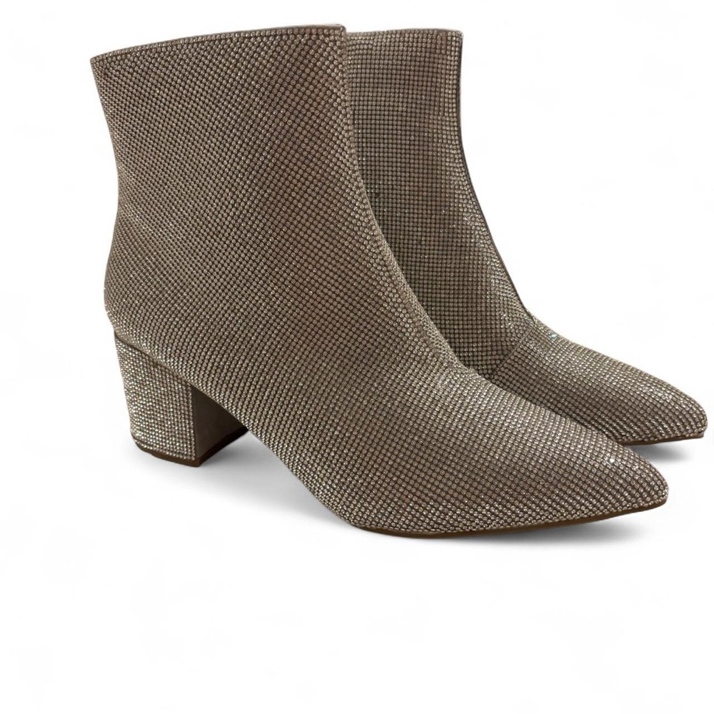 Sugar Sparkling Tan Ankle Booties